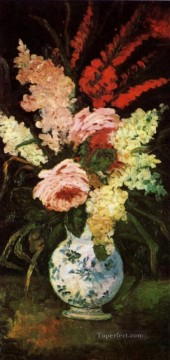 印象派の花 Painting - グラジオラスとライラックの花瓶 フィンセント・ファン・ゴッホ 印象派の花